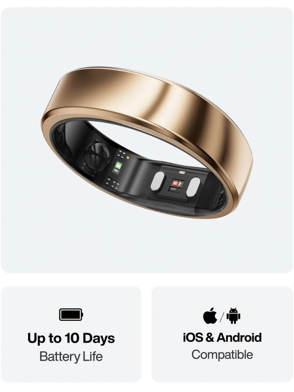 RingConn Gen 2 Air Smart Ring — Dune Gold size 12